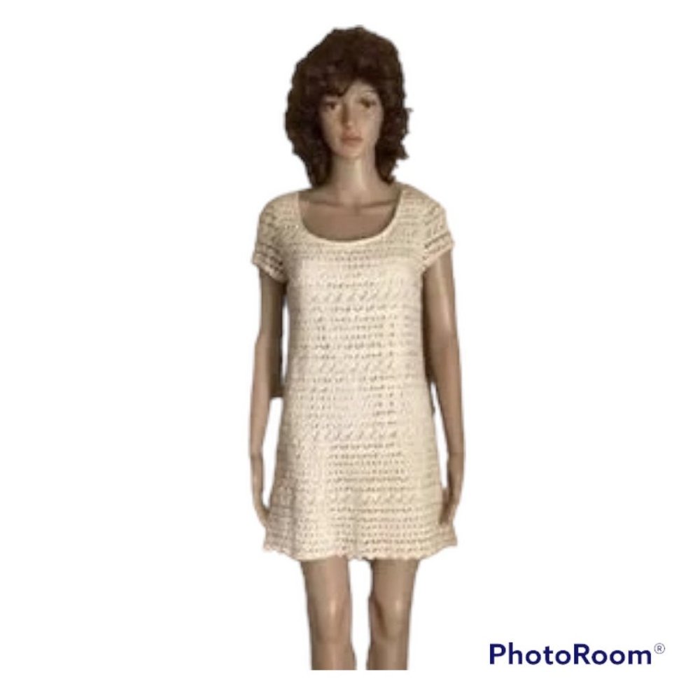 Urban Outfitters Staring At Stars Women S/S Crochet Dress Cream Size Small